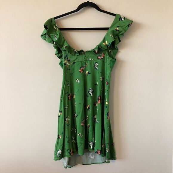 KIMCHI Blue Floral Flutter Off Shoulder Mini Dress - Picture 3 of 8